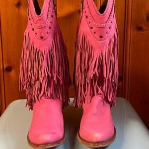 Liberty black fringe boots